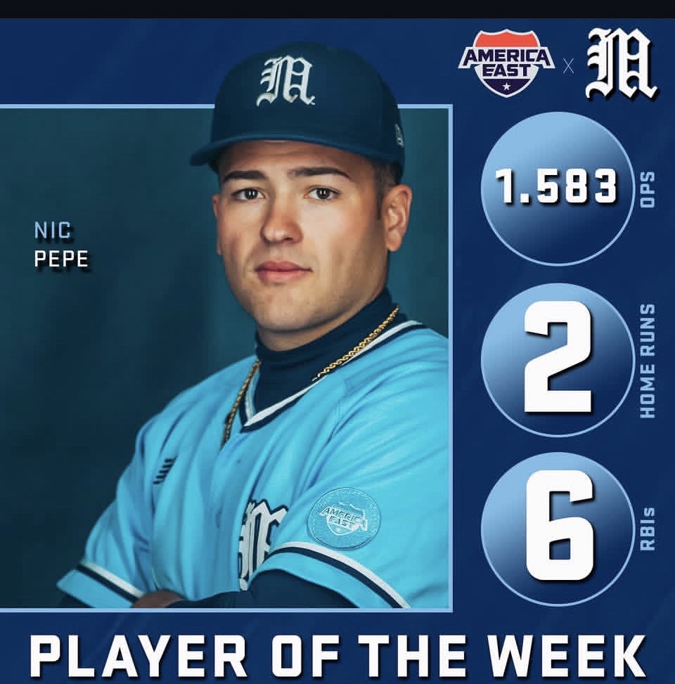 Nic Pepe America East Player of the Week — 1.583 OPS, 2 HR, 6 RBI